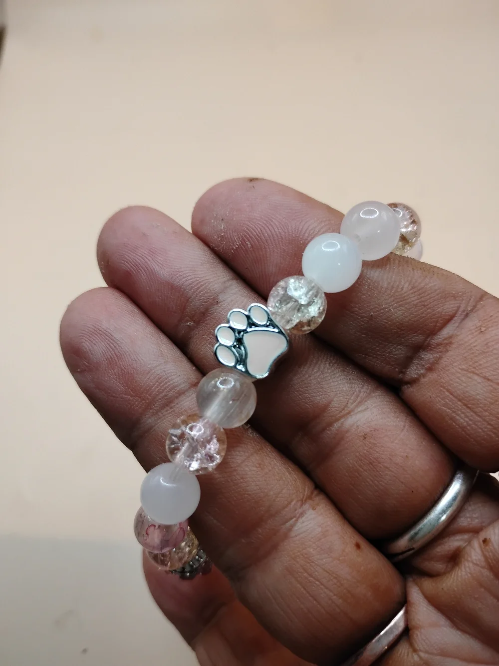 Pink Paws Protection Cat Bracelet — Pink